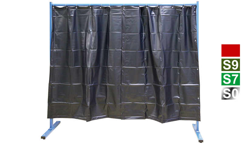 1-teilige Schutzwand, Vorhang S9, dunkelgrün, matt